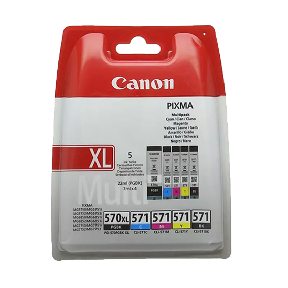CANON Cartouches d'encre PGI-570XL Noir + CLI-571 3 couleurs
