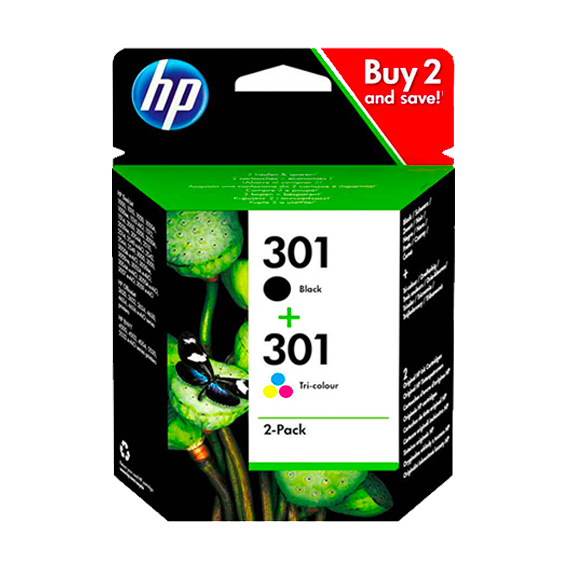 HP Combo Pack 301 - Noir + 3 couleurs